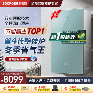 全预混自适应一级能效冷凝式燃气壁挂炉天然气采暖热水供暖锅炉QE