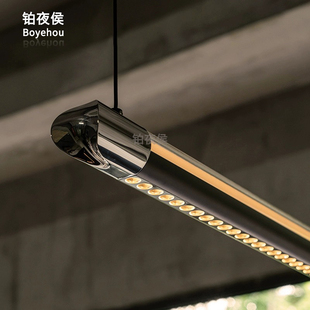 铂夜侯2025皓月餐厅吊灯原版 现代茶室简约岛台吧台高端一字长条灯