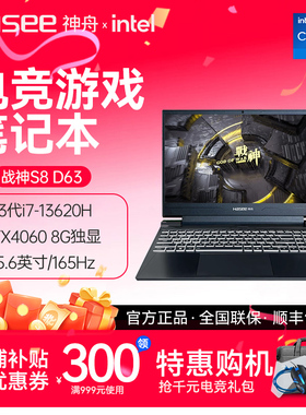 Hasee/神舟 神舟 战神Z8/S8D63/酷睿i7/RTX4050/4060独显游戏本
