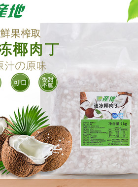 产地冷冻椰肉丁即食鲜榨汁调配嫩椰肉丁果肉果汁甜品配料奶茶店