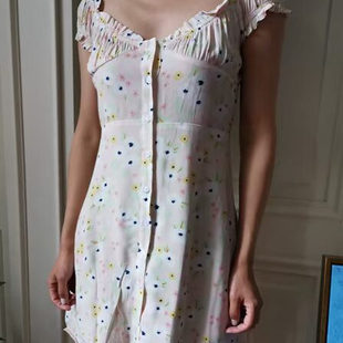 柔软人丝 WIT XING感 法式 清新可爱印花连衣裙 JEA