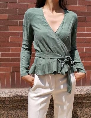 一片式围裹复古小xing感摆上衣