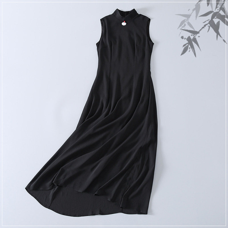 新品文艺复古收腰修身中式旗袍背心长裙无袖打底裙黑色立领连衣裙|msdalam kategori Butik wanita / wanita, perkahwinan/Cheongsam/pakaian, Cheongsam - dari Buy2taobao.com untuk memberikan perkhidmatan ejen Taobao profesional membeli