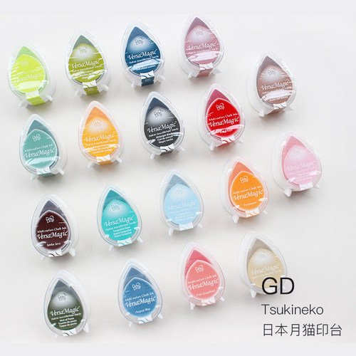 日本进口 月猫 月亮猫水滴GD印泥 印台