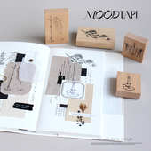 moodtape.松枝星星灯烛台原创木质印章橡胶皮章文具mood可爱手帐