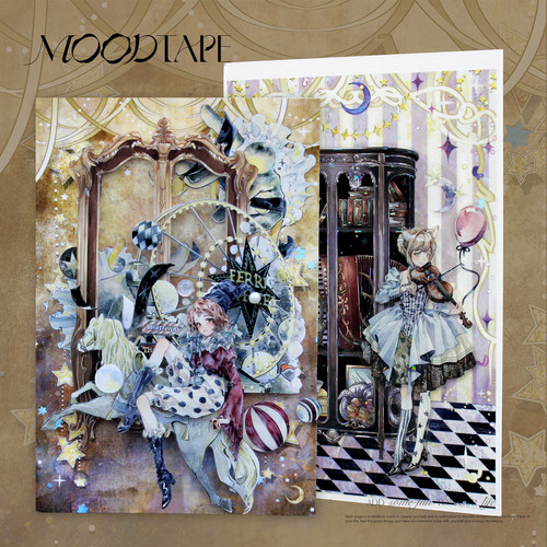 moodtape.幻乐马戏团原创人物手帐胶带咕卡贴纸人物pet和纸文具