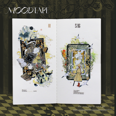 moodtape.魔力蔷薇原创卡牌手帐胶带咕卡贴纸人物pet和纸文具