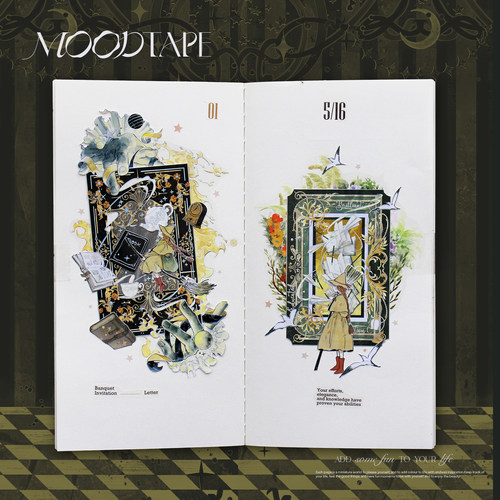 moodtape.魔力蔷薇原创卡牌手帐胶带咕卡贴纸人物pet和纸文具