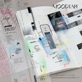 moodtape.飞行模式 原创基础文字拼贴手帐胶带咕卡贴纸mood文具