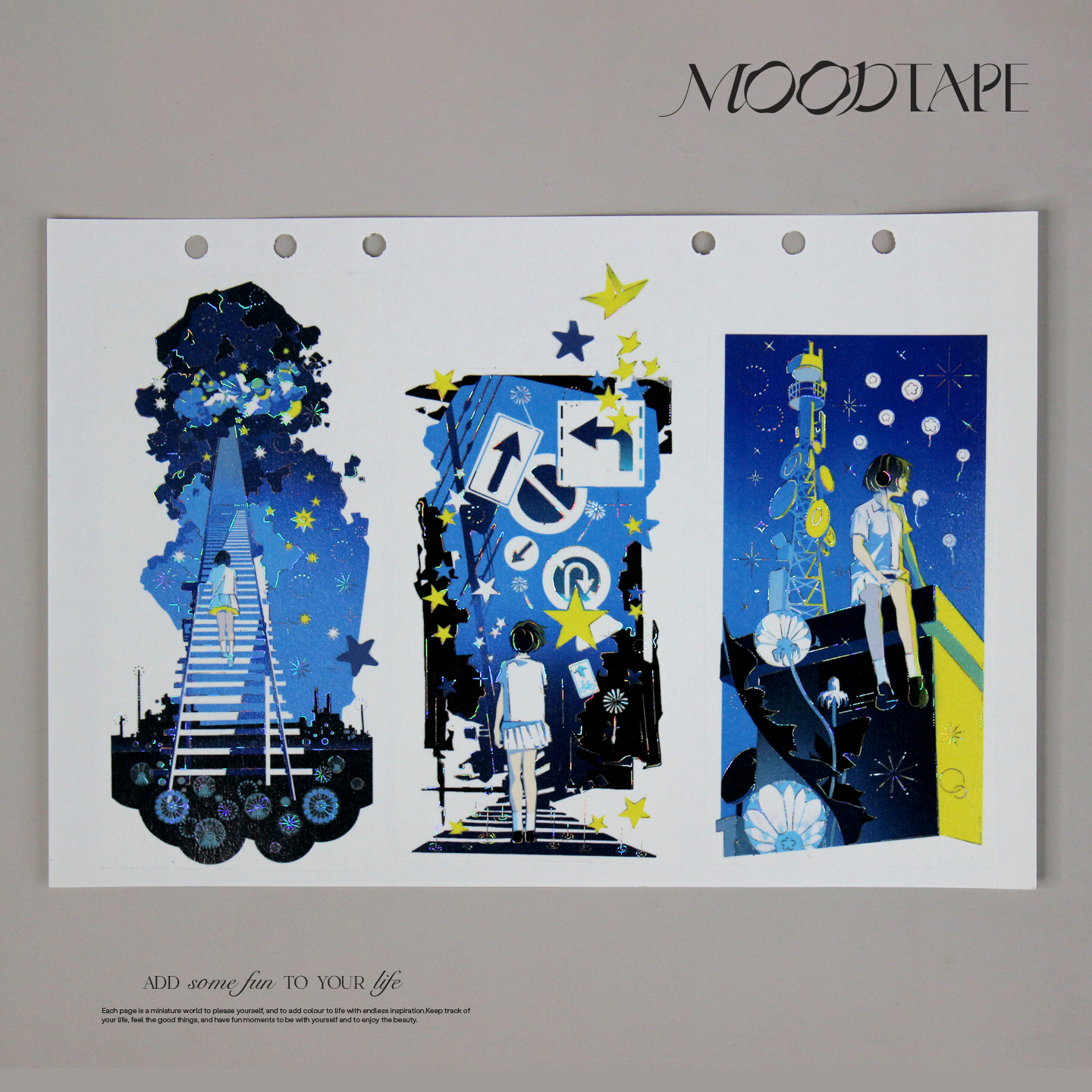 moodtape.刹那和群星原创拼贴手帐胶带咕卡贴纸人物pet和纸文具