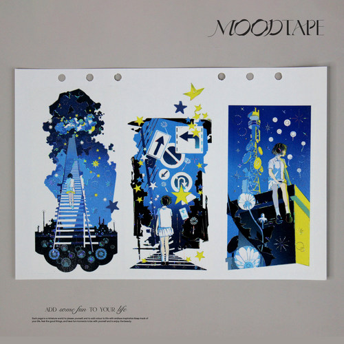 moodtape.刹那和群星原创拼贴手帐胶带咕卡贴纸人物pet和纸文具