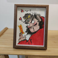 Hand-painted Zhong Kui portrait, 100% pure hand-painted cinnabar for protecting the house, attracting good fortune and wealth, catching ghosts and repelling villains, table arrangement thumbnail 6
