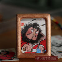 High-end solid wood house-protecting and housewarming decoration with pure hand-painted Zhong Kui in cinnabar, workstation and office desk for wealth attraction and child protection thumbnail 7