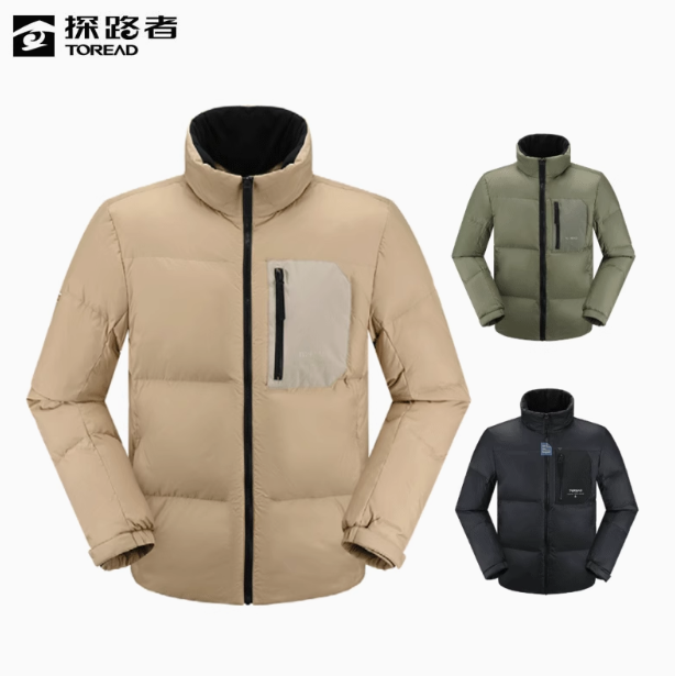 探路者羽绒服男式 秋冬户外防风保暖轻薄立领休闲外套TADDAL91549
