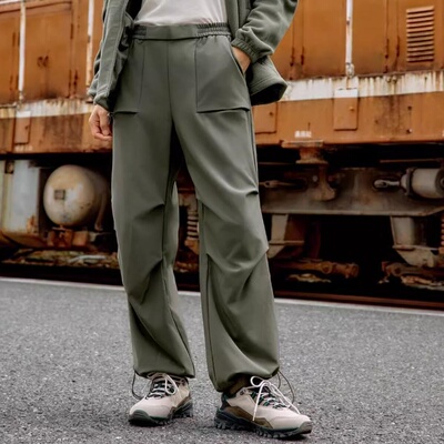 探路者软壳裤男女式2024春秋户外弹力徒步长裤TAMMBM92777/91776