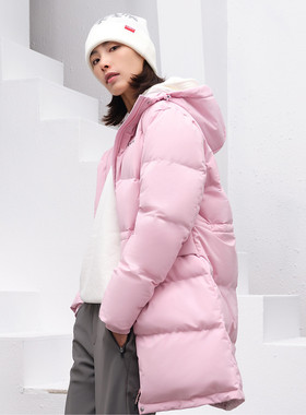 探路者羽绒服女 秋冬户外防风保暖鸭绒连帽羽绒外套TADI92188