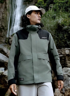 探路者冲锋衣男女 秋冬户外保暖三合一套绒登山外套TAWWBM90756