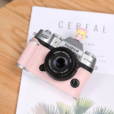 富士XT50保护套手柄相机包底座配件真皮套壳