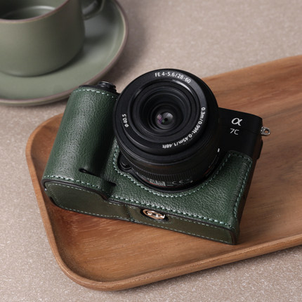 索尼A7C2保护套zve10二代相机包皮套真皮牛皮配件a7m4a6100a6400