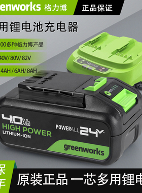 greenworks格力博原装锂电池充电器通用大容量进口电芯配件24V40V