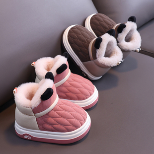 女宝宝棉拖鞋冬季室内保暖家居鞋男中大童户外防水棉鞋加厚雪地靴