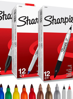 sharpie锐意马克笔油性无尘笔黑防水耐低温三福生物实验室记号笔