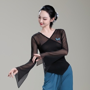 古典舞蹈服蝴蝶身韵纱衣现代舞民族舞练功服艺考形体服女成人