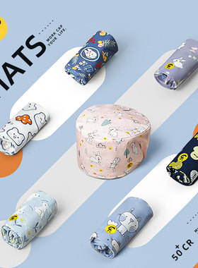 法然护士无檐帽松紧帽医生工作帽印花外科口腔包头帽全棉透气男女