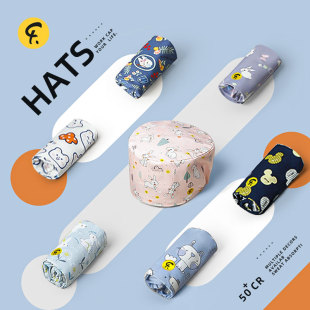 法然护士无檐帽松紧帽医生工作帽印花外科口腔包头帽全棉透气男女