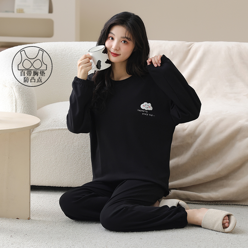 2024年新款春秋款睡衣女长袖纯棉