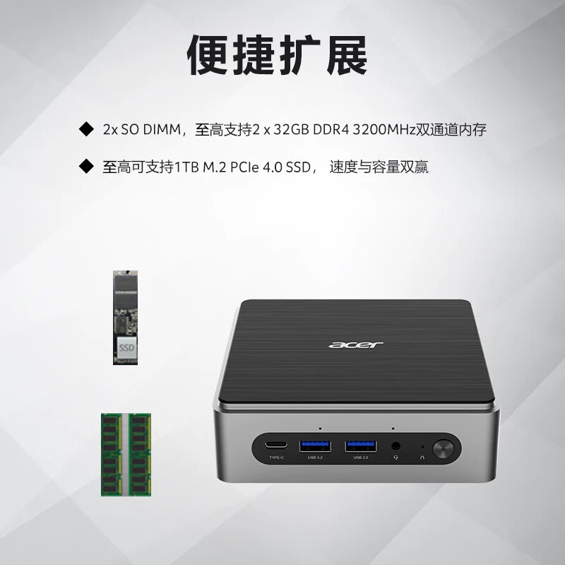 Acer/Acer Hummingbird новый мини-хост Core 3/N150 настольный компьютер полный комплект домашнего офиса крошечный портативный маленький хост запасной рабочий бренд máquina