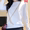 Pure white round neck long sleeved thickened