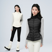 成人舞蹈服女秋冬羽绒背心练功服上衣外套针织拼接收腰马甲保暖衣