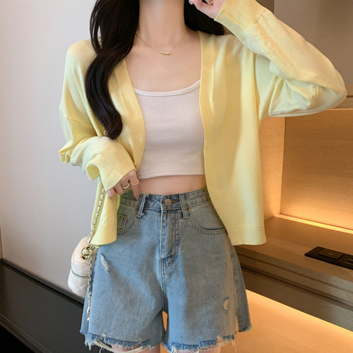 夏季冰丝针织开衫防晒衣短外套女