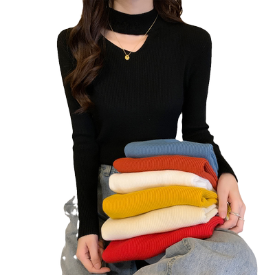 半高领长袖打底针织衫女内搭毛衣