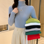 秋冬新款 针织衫 洋气百搭基础款 内搭长袖 上衣 修身 高领毛衣女打底衫
