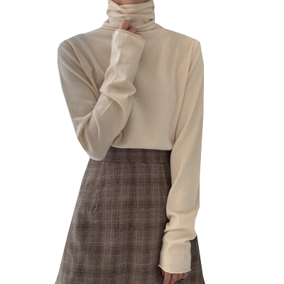 内搭慵懒风外穿堆堆领打底毛衣女