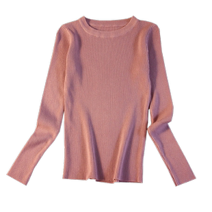 秋冬2025新款百搭修身长袖打底针织衫加厚加绒保暖低领毛衣女内搭