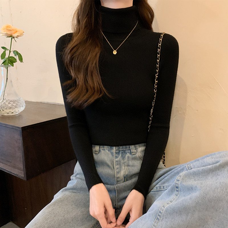 高领毛衣女秋季新款洋气修身紧身短款内搭长袖打底针织衫上衣秋冬,女装/女士精品,毛针织衫,淘宝优惠券,粉丝福利购,淘宝优惠卷