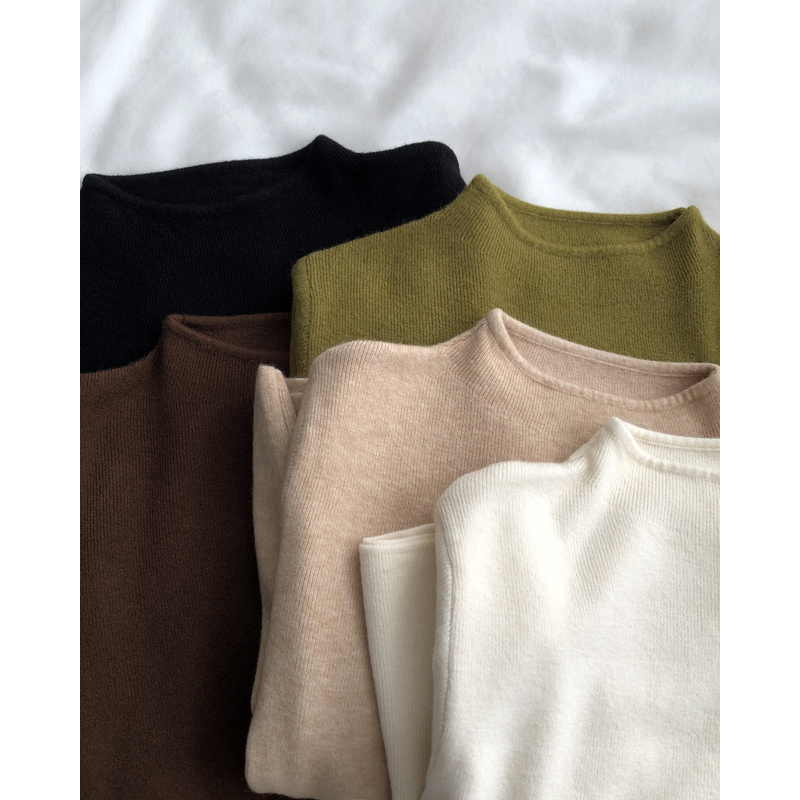 半高领内搭毛衣女长袖针织打底衫