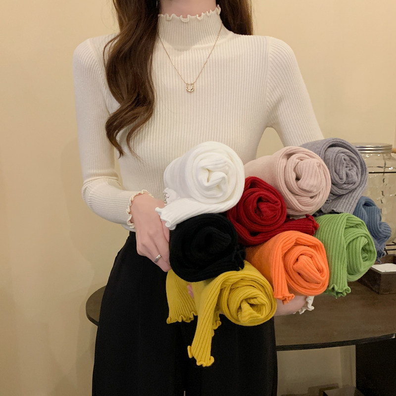 秋冬新款洋气修身紧身长袖打底针织衫上衣百搭半高领内搭毛衣女士,女装/女士精品,毛针织衫,淘宝优惠券,粉丝福利购,淘宝优惠卷