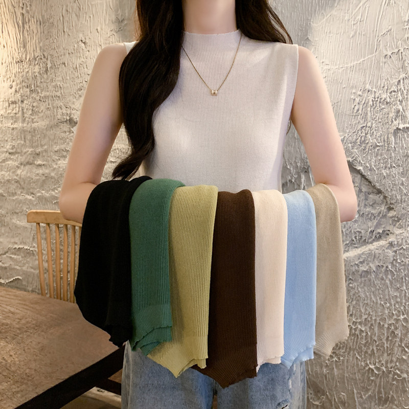 打底内搭针织背心吊带女夏季2025新款外穿半高领坎肩无袖t恤上衣,女装/女士精品,背心吊带,淘宝优惠券,粉丝福利购,淘宝优惠卷