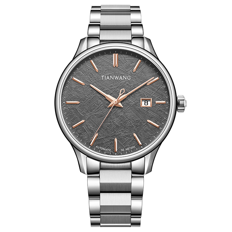 天王昆仑岩雪新中式男士机械表