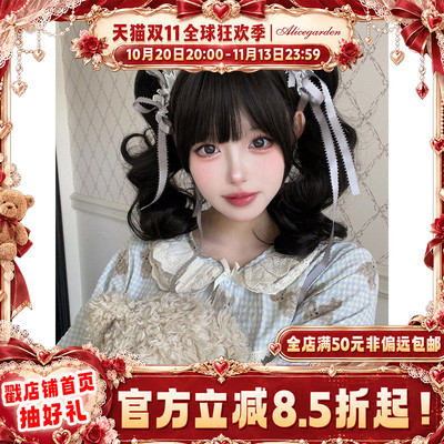 原宿doll感罗马卷抓夹马尾头套