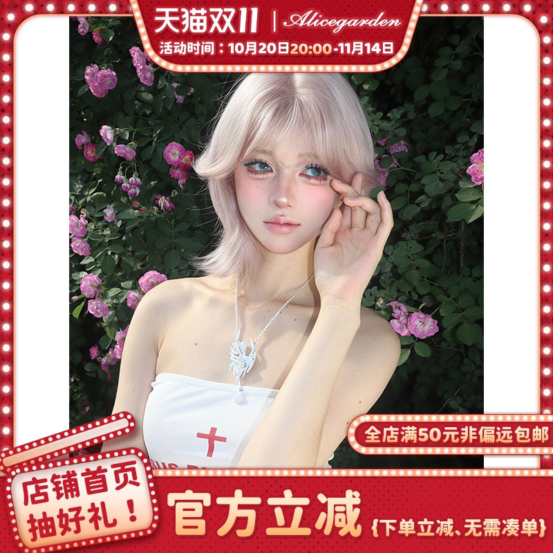 甜美气质前额蕾丝卷发jk头套