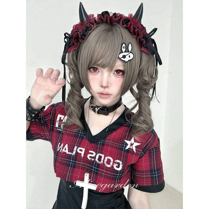 复古doll感虎口夹双马尾jk全头套图片