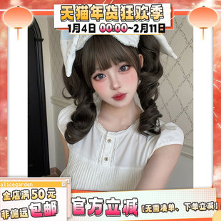AG假发女短发Lolita『萌萌熊』法式日常doll感虎口夹双马尾头套