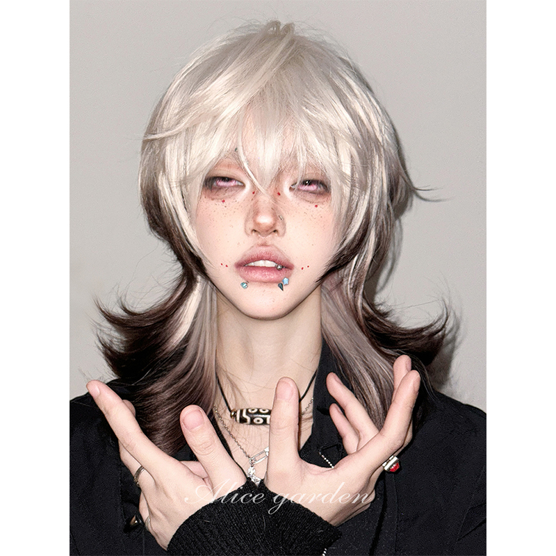 新中式渐变狼尾鲻鱼头jk头套