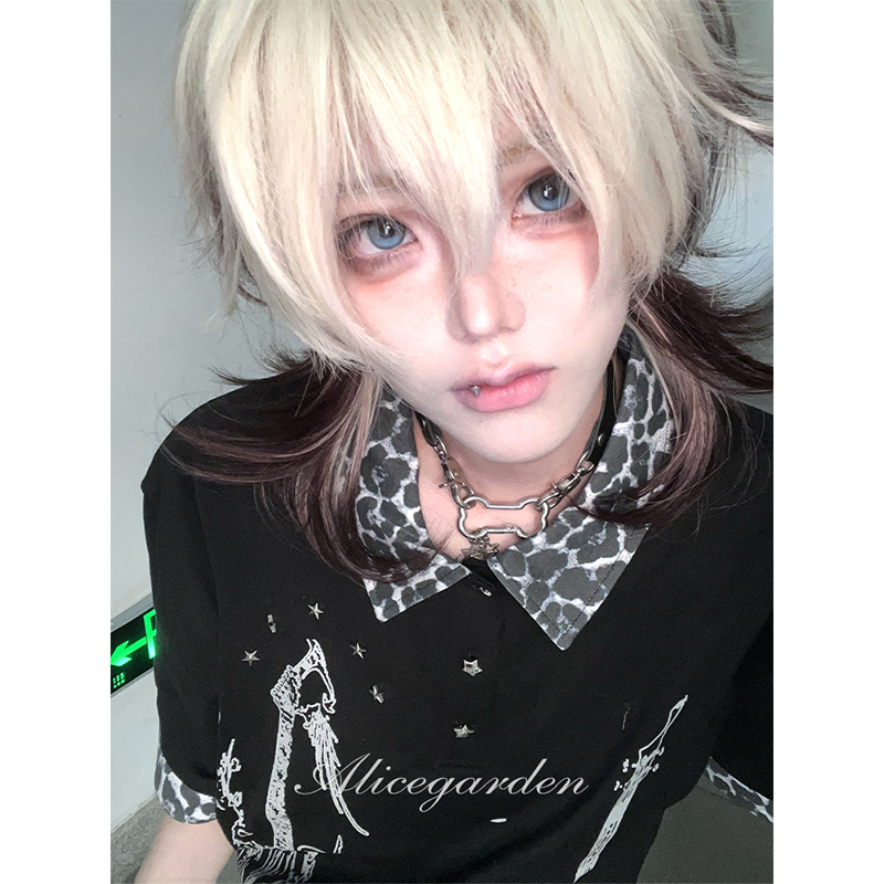 亚文化渐变狼尾鲻鱼头jk头套