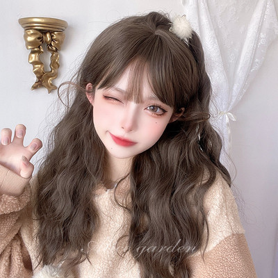 taobao agent Curly lifelike cute hair mesh, bangs, helmet for wig, internet celebrity, Lolita style